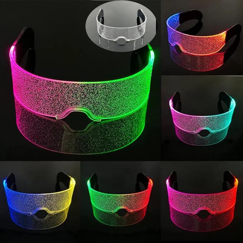 Gafas LED ciberpunk luminosas – Gafas futuristas con luz para cosplay, raves y fiestas de Halloween
