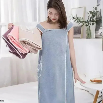Women’s Wearable Bath Towel 85×140cm – Fast Drying Shower, Beach, Spa & Gym Bathrobe Wrap