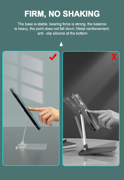 Support universel pour tablette en alliage d'aluminium – Support de bureau pliable et réglable pour iPad, tablettes et smartphones avec angles de vision flexibles