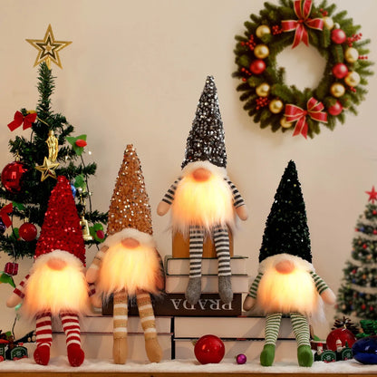 1–3PCS Christmas Gnome Reindeer Decorations 2026 – LED Glowing Gnome Doll Night Light for Xmas Tree, Home Decor, Gifts & New Year 2027