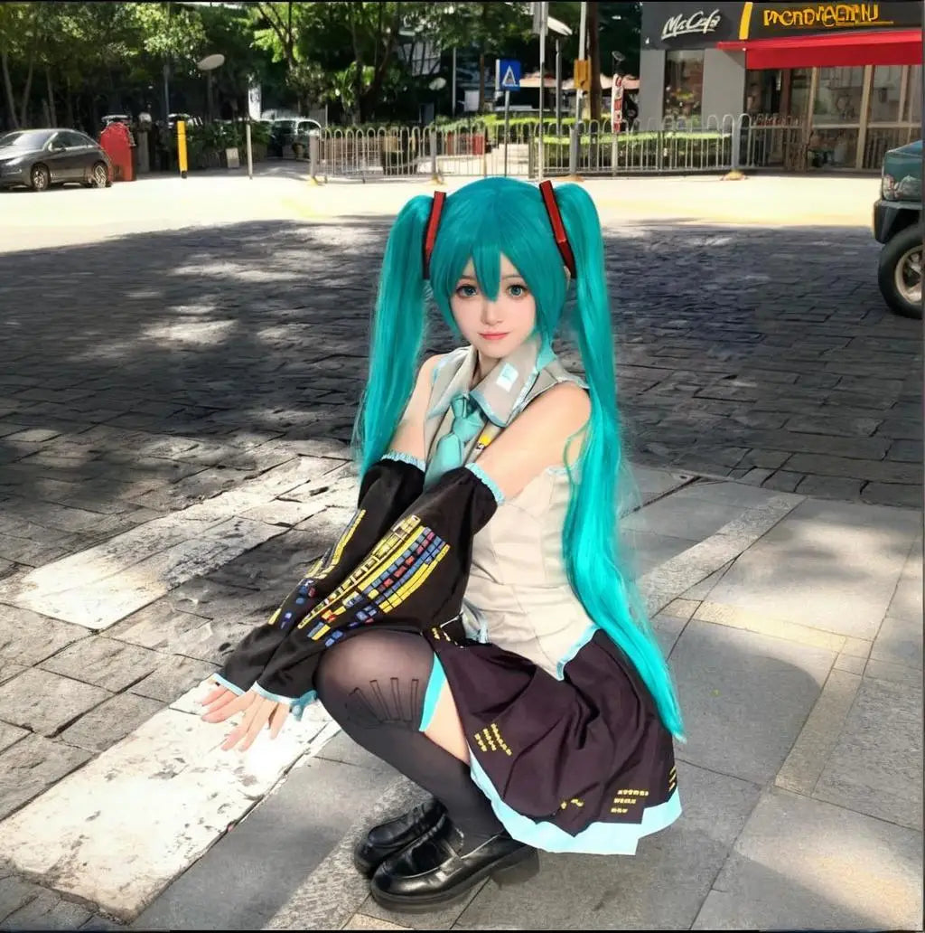 Virtual Idol Cosplay Costume Set – Anime Character Roleplay Suit, Secondary Animation Outfit Complete Set for Halloween, Carnival & Stage Performance