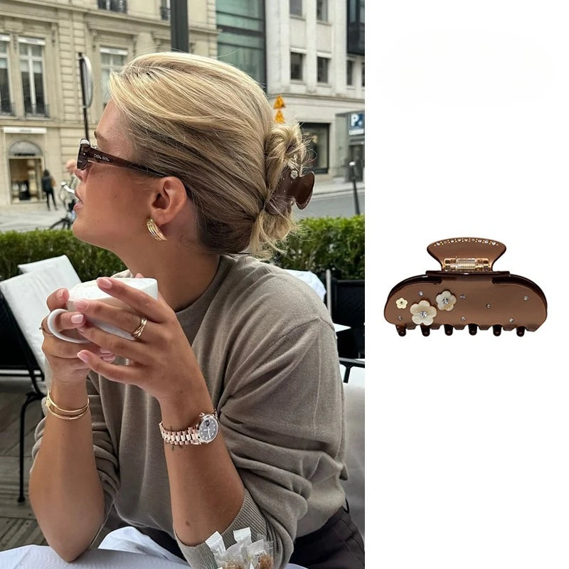 Pinzas para el pelo de cereza bonitas – Pinzas para el pelo de acetato con diamantes de imitación de frutas, flores y mariposas para mujeres y niñas | Accesorios para el pelo de moda Kawaii