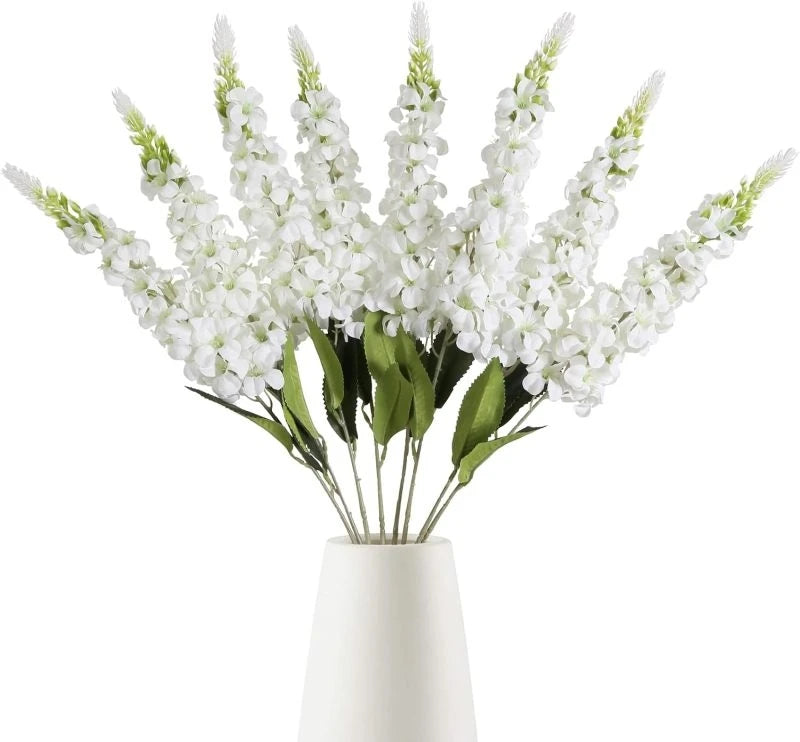 5 flores artificiales de jacinto – Tallos florales de imitación de ratán para decoración de sala de estar, celebraciones de boda, paredes de jardín, cajas de regalo y accesorios de bricolaje