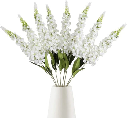 5 flores artificiales de jacinto – Tallos florales de imitación de ratán para decoración de sala de estar, celebraciones de boda, paredes de jardín, cajas de regalo y accesorios de bricolaje