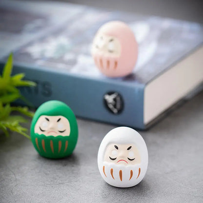Japanese Daruma Doll Figurine – Traditional Ceramic Lucky Fortune Charm, Miniature Home Decor Ornament & Cultural Gift
