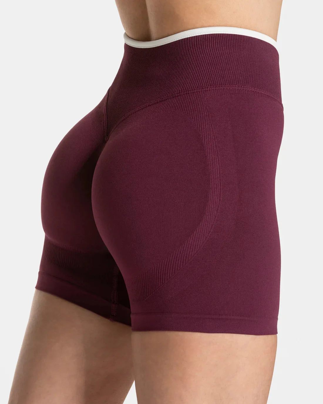 Women’s Seamless High Waist Gym Shorts Color Block Hip Lifting Yoga Running Sports Tight Shorts