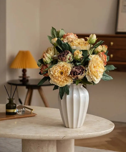 Bouquet de pivoines artificielles – Composition florale artificielle pour la décoration de la maison, du salon et de la table