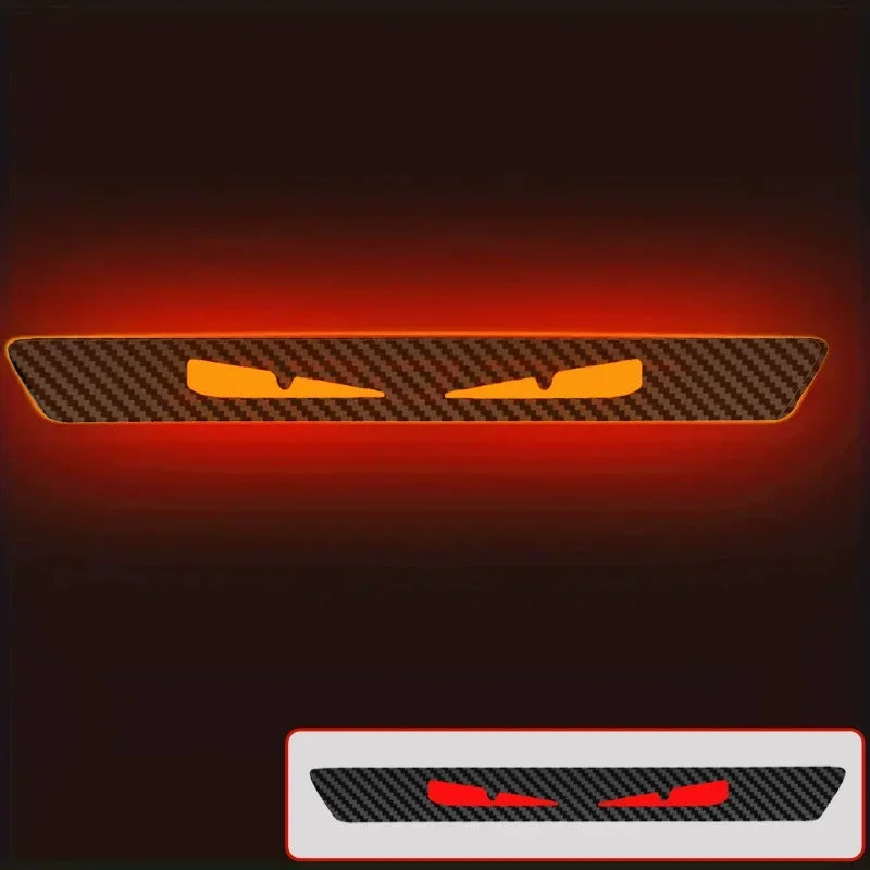 Pegatinas de Ojos de Monstruo para Faros Traseros – Calcomanías Transparentes Estilo Fibra de Carbono con Ojos de Diablo para Coches