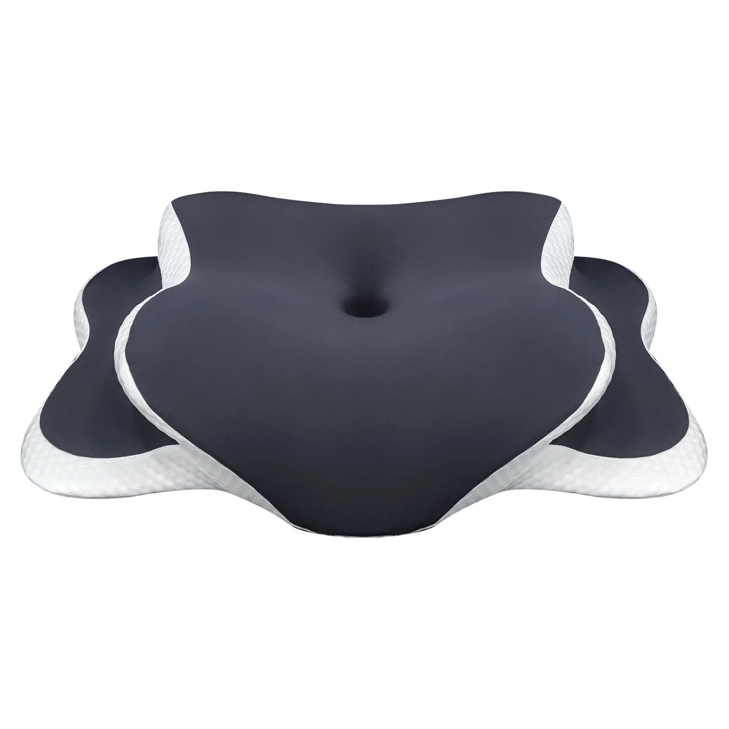 Almohada cervical de espuma viscoelástica – Almohada ergonómica ortopédica para soporte del cuello, almohada contorneada para dormir de lado, boca arriba y boca abajo, cojín de cama para comodidad del cuello y alivio del dolor
