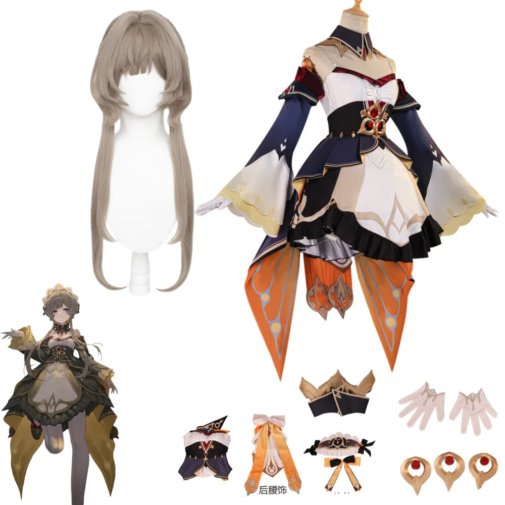 Sandrone Cosplay Costume – Genshin Impact Uniform Set with Wig | Carnival & Masquerade Outfit for Women