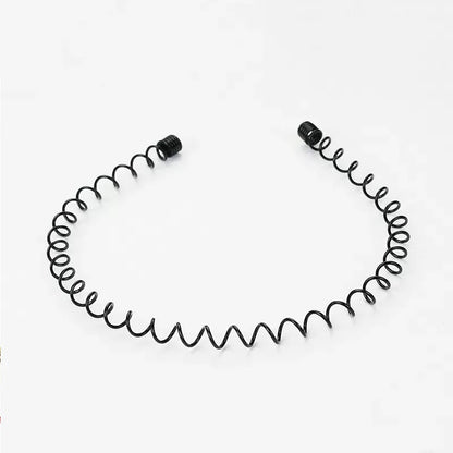 Diadema unisex de metal negro – Aro de pelo ondulado elástico antideslizante para hombres y mujeres | Accesorios para el cabello sencillos y a la moda