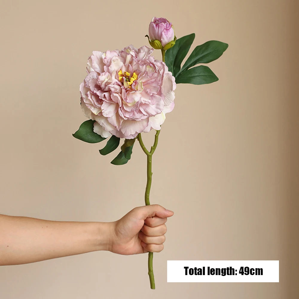 Grande Pivoine Artificielle en Soie – Bouquet de Fausses Pivoines de Haute Qualité avec Tige, Fleur Artificielle Style Européen pour Décoration de Mariage, Décoration Intérieure et Arrangements Floraux DIY