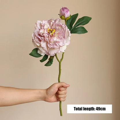 Grande Pivoine Artificielle en Soie – Bouquet de Fausses Pivoines de Haute Qualité avec Tige, Fleur Artificielle Style Européen pour Décoration de Mariage, Décoration Intérieure et Arrangements Floraux DIY