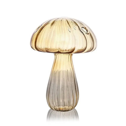 Florero de vidrio con forma de hongo – Maceta hidropónica transparente y jarrón decorativo de escritorio