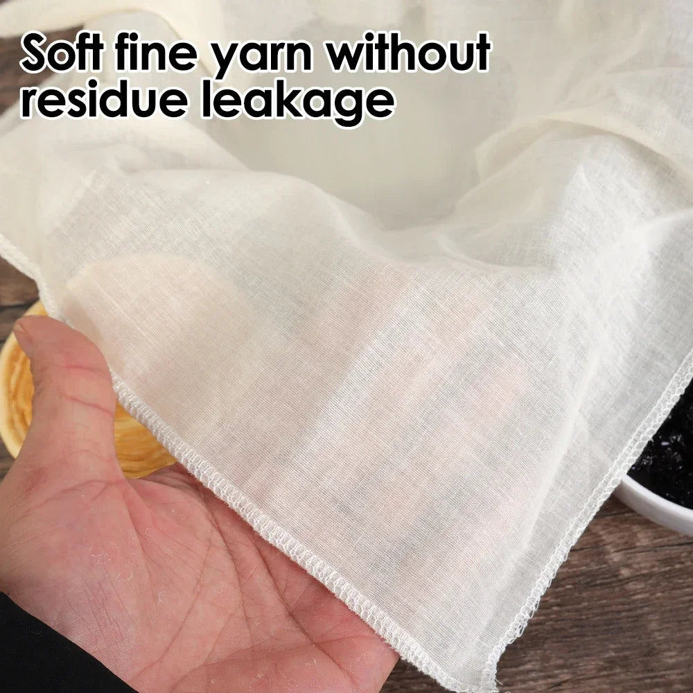 Reusable Nut Milk Bag – Natural Unbleached Cotton Fine Mesh Strainer for Cheese, Yogurt & Tofu