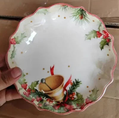German V Bao Christmas Tableware Collection – Biscuit Plate, Rectangular Serving Plate, Mug, Salad Dish, Dessert & Fruit Holder