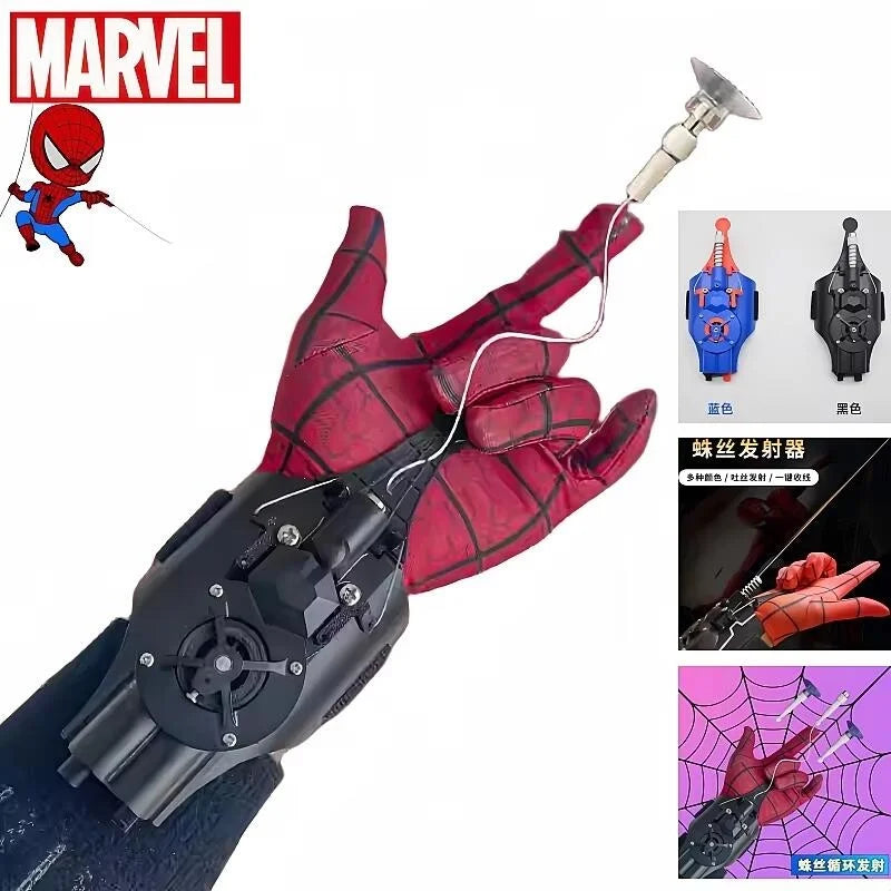 Spider-Man Web Shooter Wrist Launcher Toy – Superhero Cosplay Prop with Wrist Accessories & Gloves for Kids, Peter Parker-Inspired Gift