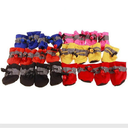 Bottes de pluie imperméables pour chien (lot de 4) – Chaussures antidérapantes pour petits chiens, chiots et chats