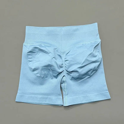 Pantalones cortos de gimnasio sin costuras con efecto Scrunch Butt para mujer – Pantalones cortos de yoga de cintura alta para correr, entrenar, fitness y ropa deportiva