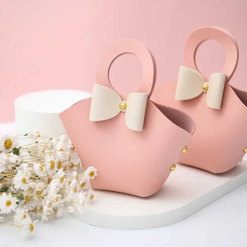 20PCS Bolsas de Regalo de Cuero con Cinta de Lazo – Mini Bolsos para Recuerdos de Bodas, Navidad, Dulces, Regalos y Empaque de Lujo para Fiestas