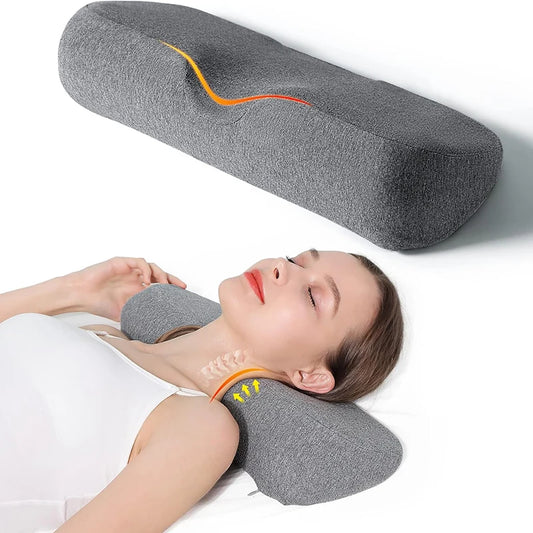 Oreiller en mousse à mémoire de forme pour les cervicales – Oreiller ergonomique de soutien de la nuque, Oreiller orthopédique pour les personnes dormant sur le côté, sur le dos ou sur le ventre, Coussin de lit soulageant la pression