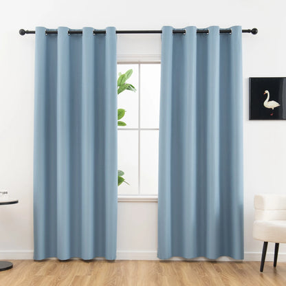 Paquete de 2 cortinas 100% opacas – Paneles de ventana térmicos con forro opaco