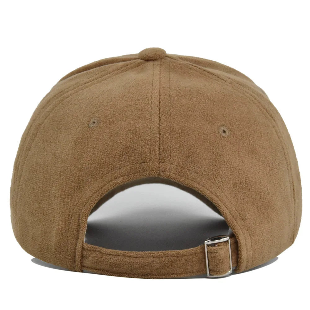 Casquette de baseball rétro en suède uni – Casquette snapback réglable hip hop pour hommes et femmes, casquette de style urbain à visière en fausse fourrure pour le printemps et l'automne