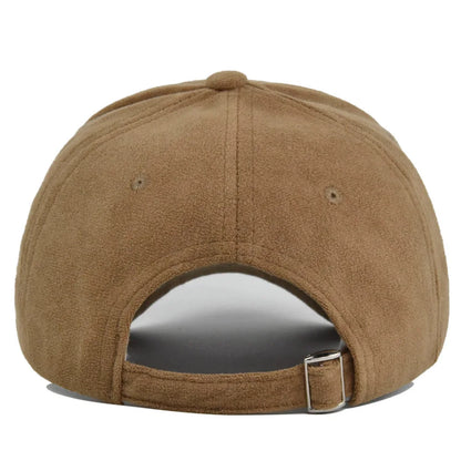 Casquette de baseball rétro en suède uni – Casquette snapback réglable hip hop pour hommes et femmes, casquette de style urbain à visière en fausse fourrure pour le printemps et l'automne