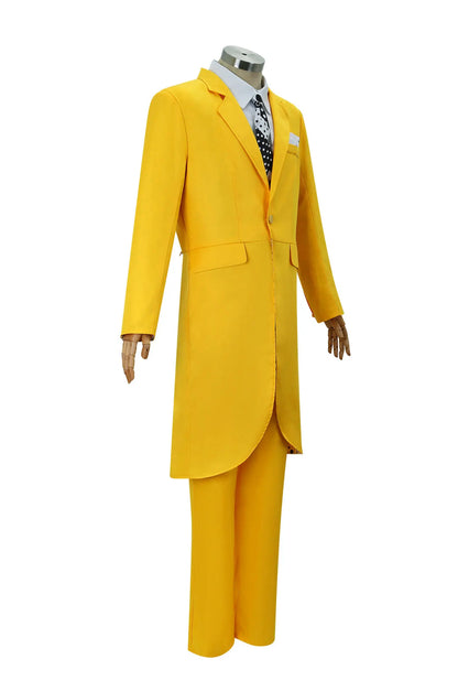 The Mask (Jim Carrey Inspired) Cosplay Costume – Yellow Suit with Green Mask & Hat for Halloween, Carnival & Masquerade Roleplay