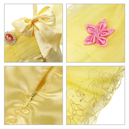 Vestido de disfraz de princesa para niña – Traje de fiesta de cuento de hadas para Halloween, carnaval y regalos de cumpleaños