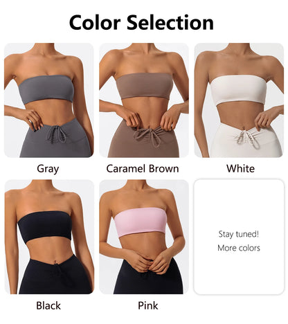Women’s Strapless Sports Bra – Quick-Dry Tube Top Fitness Yoga Gym Chest Wrap Activewear