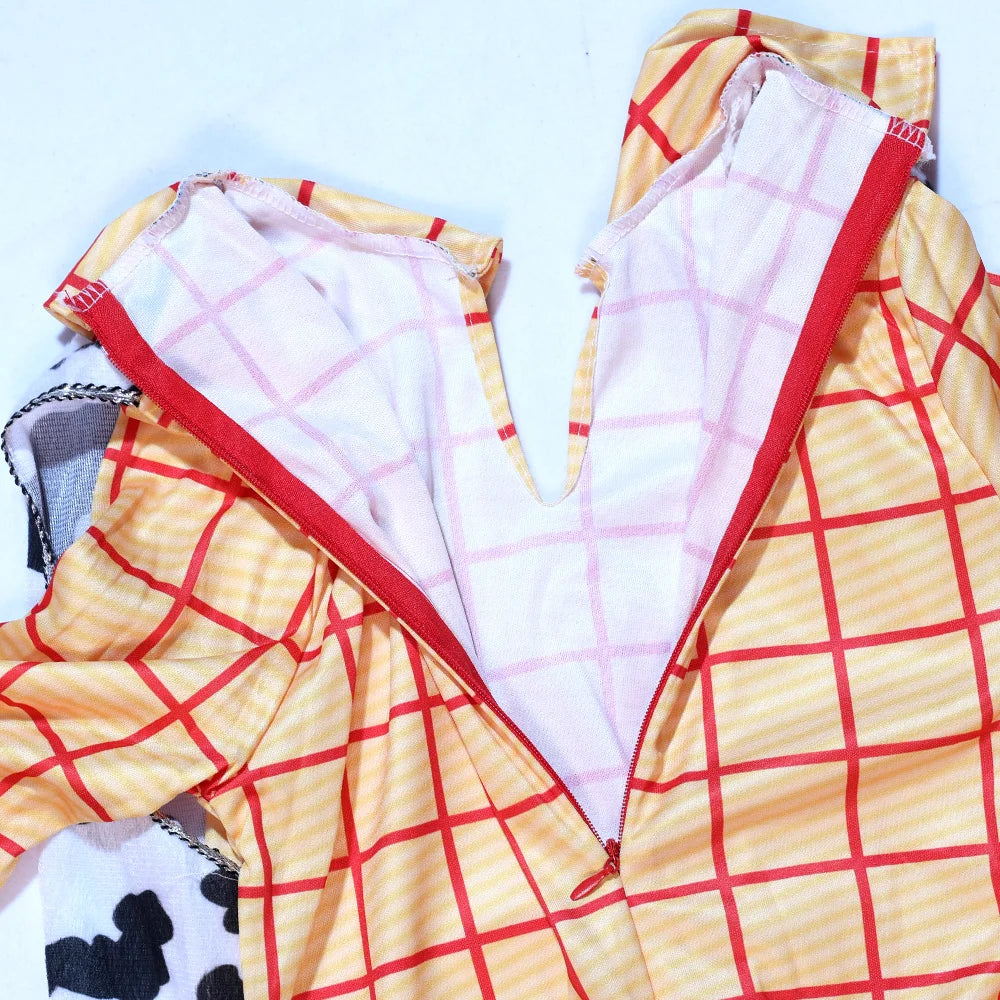 Children’s Cowboy Woody Cosplay Costume – Adventure Party Dress-Up Outfit with Hat & Scarf for Kids Performance & Role Play