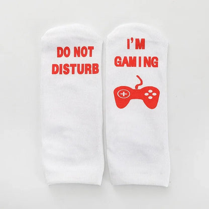 Funny Harajuku Word Print Socks – Unisex Cotton Crew Socks for Men & Women, Hip Hop Streetwear Skateboard Style