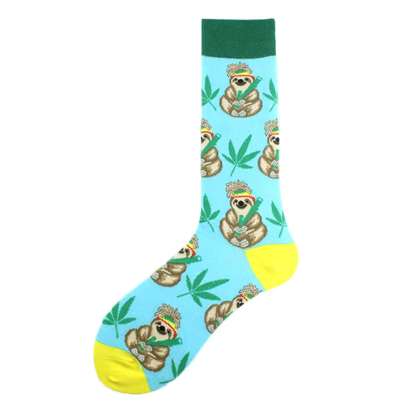 Funny Cotton Novelty Crew Socks – Alien, Planet, Shark, Dinosaur, Skateboard & Math Designs for Men & Women
