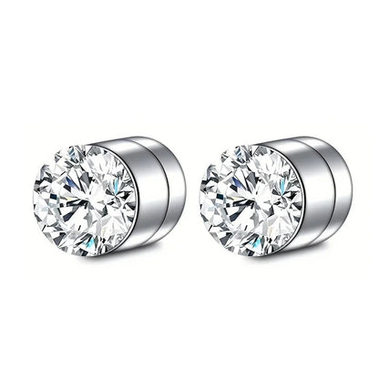 Pendientes de clip magnéticos de cristal – Pendientes de circonita sin perforación para hombres y mujeres | Joyería de moda punk
