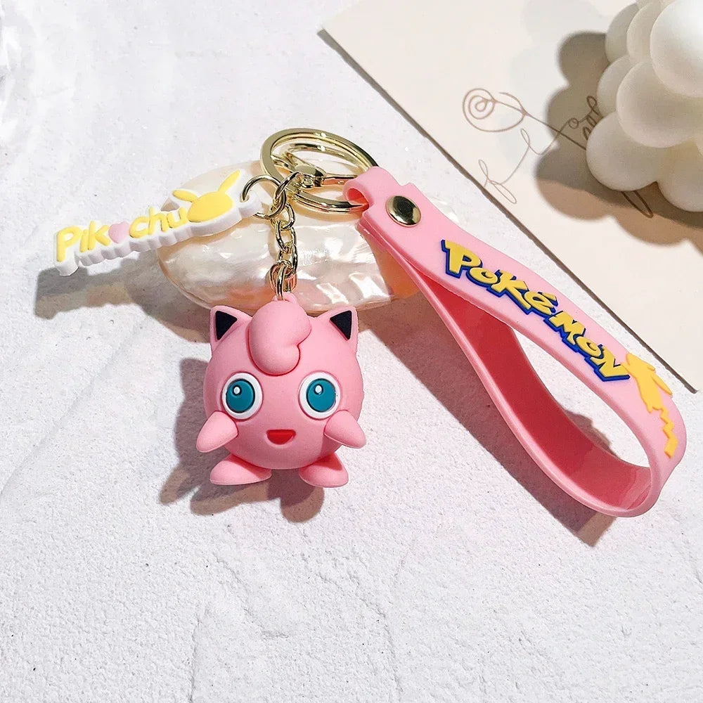 Pokémon Keychain – Pikachu Anime Action Figure Kawaii Cartoon Keyring (Charmander, Psyduck Doll) Car & Bag Pendant Gift
