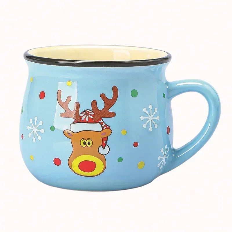 150ML Christmas Santa Claus Ceramic Mug – Cute Cartoon Coffee & Milk Cup for Kids, Office & Home, Festive Xmas Gift