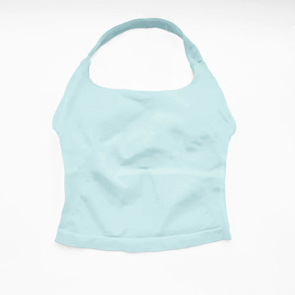 Top Deportivo Largo con Tiras para Mujer NCLAGEN – Top Halter Acolchado para Gimnasio, Yoga, Pilates, Correr y Entrenamientos de Fitness