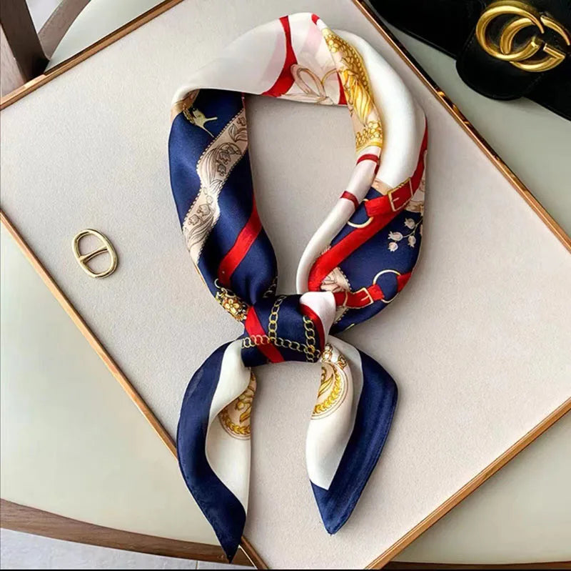 Women's Luxury Satin Silk Feel Square Scarf Printed Hair Scarf Neckerchief Bandana Hijab Wrap