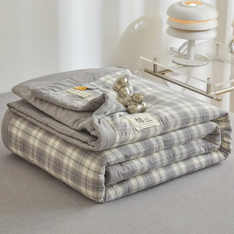 100% Cotton Summer Quilt – Lightweight Long Staple Cotton Comforter for Twin, Queen & Double Beds