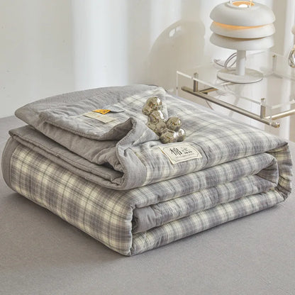 100% Cotton Summer Quilt – Lightweight Long Staple Cotton Comforter for Twin, Queen & Double Beds