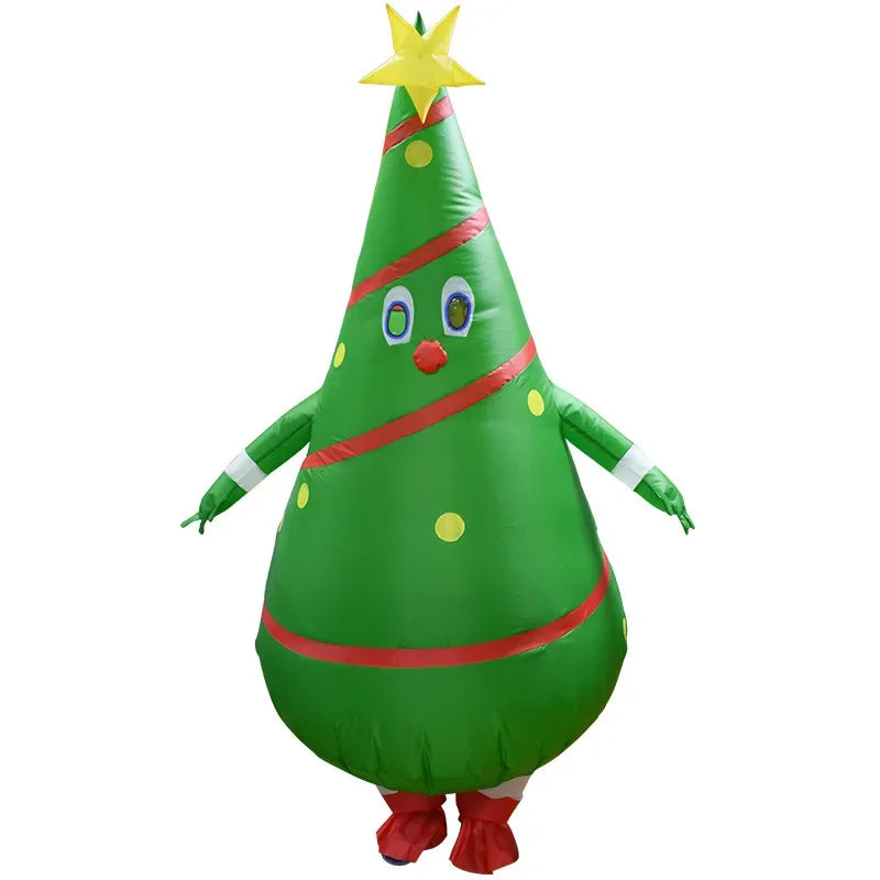 Funny Inflatable Christmas Costumes for Adults and Kids, Santa Claus Reindeer Snowman Christmas Tree Penguin Outfit for Halloween, Xmas, Carnival and Holiday Parties