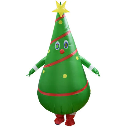 Funny Inflatable Christmas Costumes for Adults and Kids, Santa Claus Reindeer Snowman Christmas Tree Penguin Outfit for Halloween, Xmas, Carnival and Holiday Parties