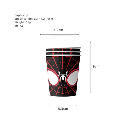 Spider Hero Birthday Party Supplies Set – Kids' Party Tableware Kit with Plates, Cups, Tablecloth, Backdrop, Balloons & Decorations
