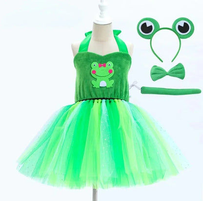 Baby Girls Animal Tutu Dress – Forest Theme Giraffe, Cow, Tiger, Leopard & Zebra Print Costume for Halloween & Birthday Parties