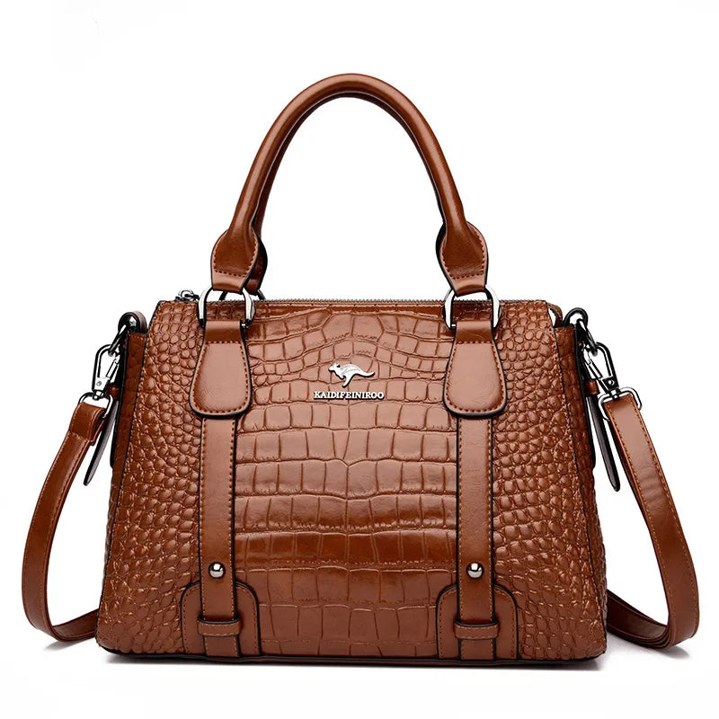 Luxury Soft Leather Women's Shoulder Crossbody Bag Large Capacity Designer Style Handbag