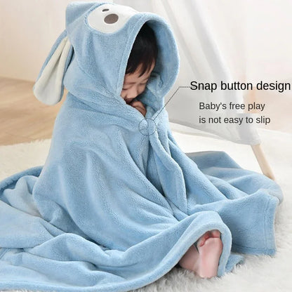 Thickened Baby Hooded Bath Towel – Super Soft Absorbent Pure Cotton Cloak Blanket for Newborns & Children