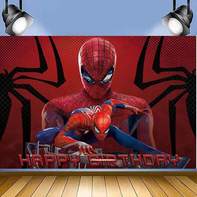 Red Superhero Spider Theme Party Supplies – Disposable Cups & Plates, Paper Tablecloth & Festive Decorations for Kids' Birthdays & Baby Showers