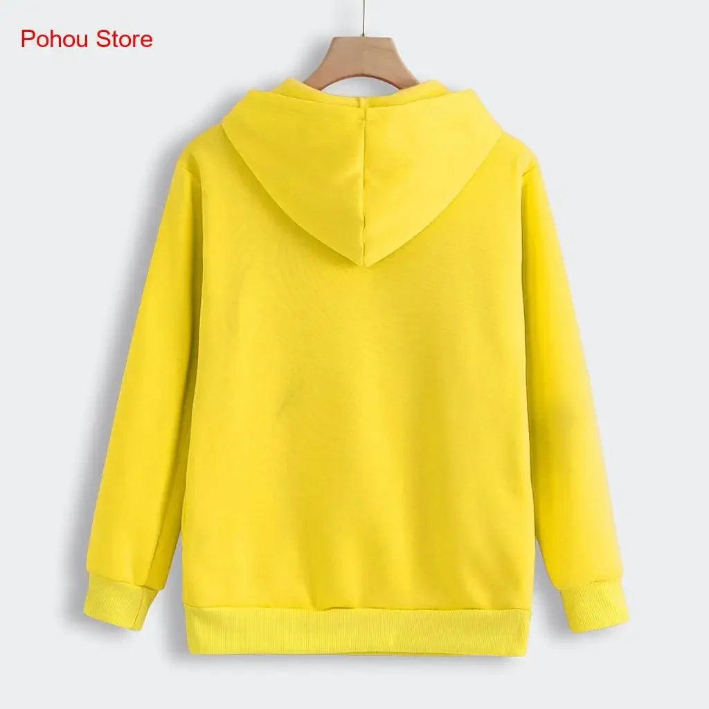 Women's Cute Cat Pocket Hoodie – Long Sleeve Casual Sweatshirt for Spring, Autumn & Winter, Simple Commuter Top with Pet Pocket