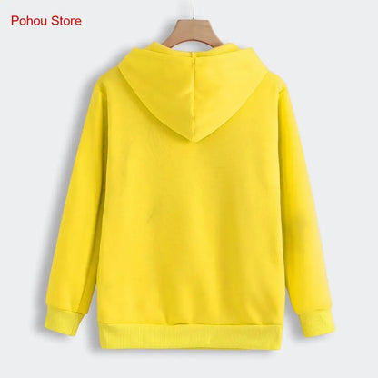 Women's Cute Cat Pocket Hoodie – Long Sleeve Casual Sweatshirt for Spring, Autumn & Winter, Simple Commuter Top with Pet Pocket